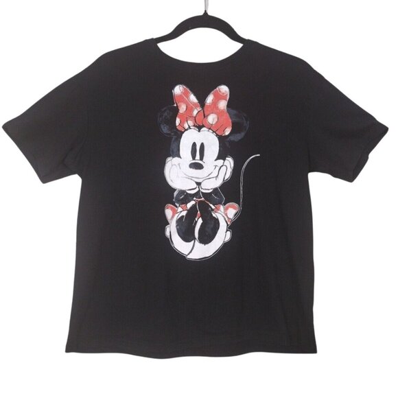 Disney Minnie Mouse Women's Graphic T-Shirt Black & White Logo Size S Tr… - Picture 1 of 5